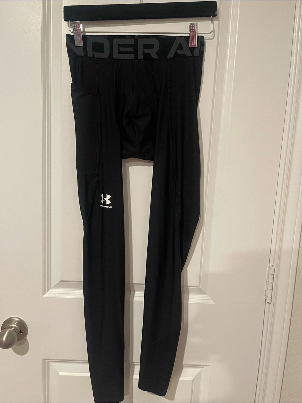 Under Armour Black Men’s Compression Leggings with Logo Waistband